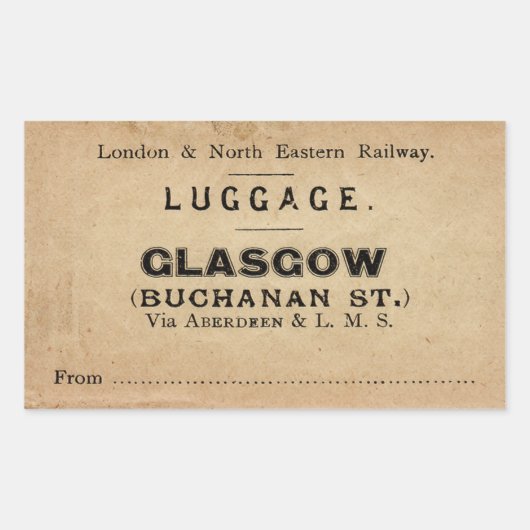 Luggage Glasgow Rechteckiger Aufkleber (Vorderseite)