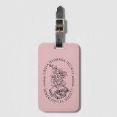Luggage Tag - Books & Florals (Rose) Gepäckanhänger (Vorderseite Vertikal)