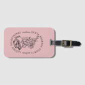 Luggage Tag - Books & Florals (Rose) Gepäckanhänger (Vorderseite (Horizontal))