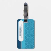 LUGGAGE TAG: gemustertes Rosette-Wasser + Meer Gepäckanhänger (Rückseite vertikal)