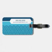 LUGGAGE TAG: gemustertes Rosette-Wasser + Meer Gepäckanhänger (Rückseite horizontal)