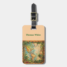 Luggage Tag-Personalized Vintage Atlas Luggage Tag