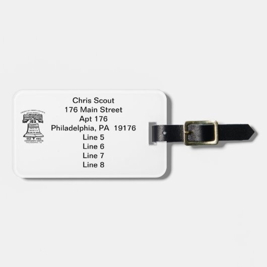 Luggage Tag - Style A (Personalized) Gepäckanhänger (Vorderseite horizontal)