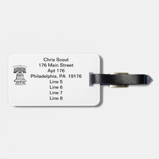 Luggage Tag - Style A (Personalized) Gepäckanhänger (Rückseite horizontal)