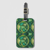 Luggage tag with a tropical leaf pattern gepäckanhänger (Vorderseite Vertikal)