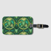 Luggage tag with a tropical leaf pattern gepäckanhänger (Vorderseite (Horizontal))