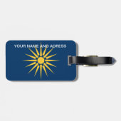 Luggage Tag with Flag of Macedonia, Greece Gepäckanhänger (Rückseite horizontal)