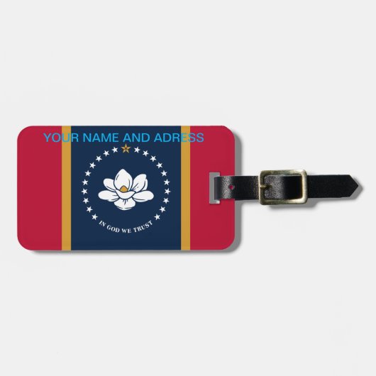 Luggage Tag with Flag of Mississippi Gepäckanhänger (Vorderseite horizontal)