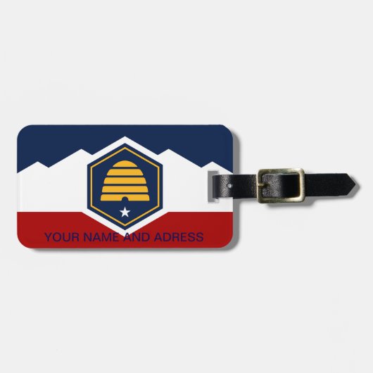 Luggage Tag with Flag of Utah, USA Gepäckanhänger (Vorderseite horizontal)