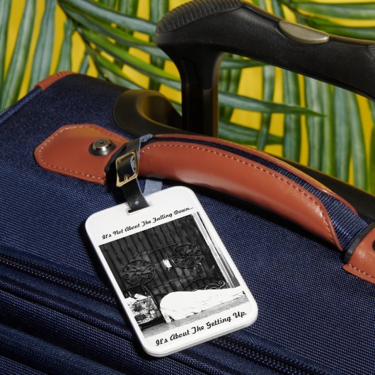 Luggage tag with inspirational quote. gepäckanhänger (Vorderseite Insitu 1)