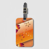 Luggage Tag with Orange Abstract Design Gepäckanhänger (Vorderseite Vertikal)