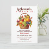 Lughnasadh Fall Party Harvest Basket Einladung (Stehend Vorderseite)