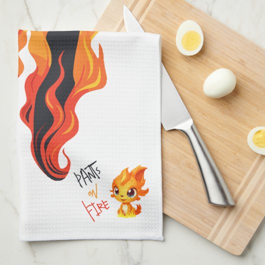 Lügner, Lügner, Pant's on Fire Geschirrtuch (Viertel Falte)