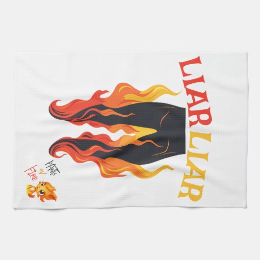 Lügner, Lügner, Pant's on Fire Geschirrtuch (Horizontal)