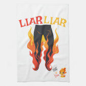 Lügner, Lügner, Pant's on Fire Geschirrtuch (Vertikal)
