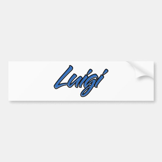 Luigi Name blue Aufkleber Sticker Autoaufkleber (Vorne)