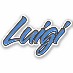 Luigi Name blue Aufkleber Sticker Stickerset
