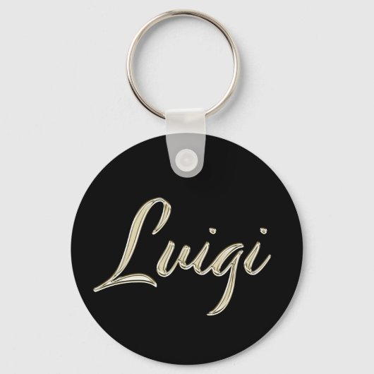Luigi Name whitegold Button Schlüsselanhänger (Vorderseite)