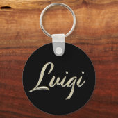 Luigi Name whitegold Button Schlüsselanhänger (Vorderseite)