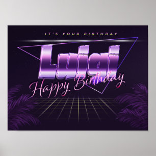 Luigi Vorname lila retro Pfannster Poster