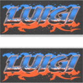 Luigi Vorname Name Graffiti Aufkleber Sticker (Vorderseite)