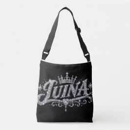 LUINA Luxus-Diamantkrone mit individuellem Namen a Tragetaschen Mit Langen Trägern