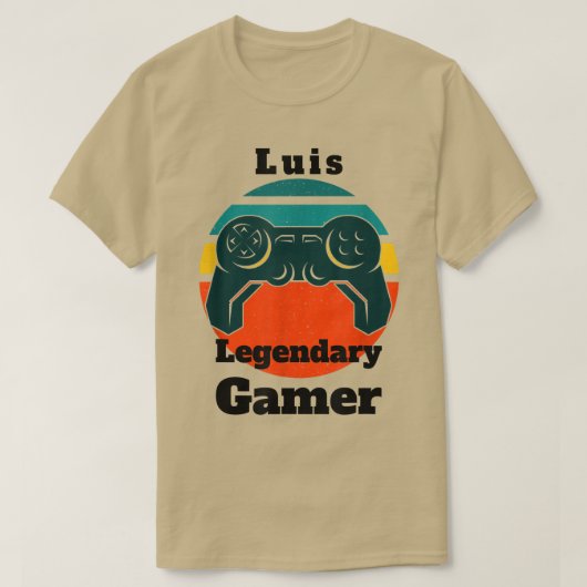 Luis Legendary Gamer Video Game Player Controller T-Shirt (Design vorne)