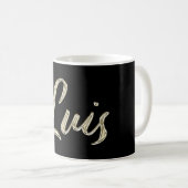 Luis Name whitegold Tasse Teetasse Kaffeetasse (VorderseiteRechts)