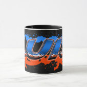 Luis Vorname Name Graffiti blue orange Tasse (Zentrum)