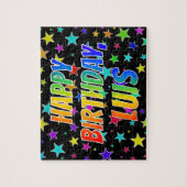 "LUIS" Vorname, Spaß "GLÜCKLICHER BIRTHTAG" Puzzle (Vertikal)