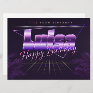 Luisa Name Vorname lila retro Karte Geburtstag