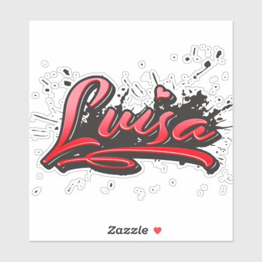 Luisa red Heart Graffiti Aufkleber Sticker (Blatt)