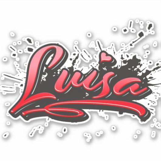 Luisa red Heart Graffiti Aufkleber Sticker (Vorderseite)