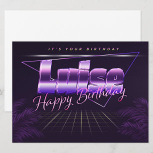 Luise Name Vorname lila retro Karte Geburtstag