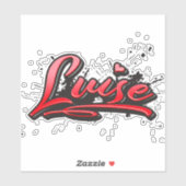 Luise red Heart Graffiti Aufkleber Sticker (Blatt)
