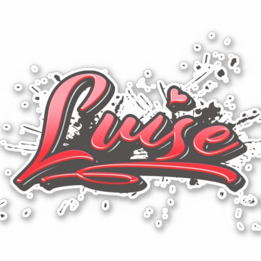 Luise red Heart Graffiti Aufkleber Sticker (Vorderseite)