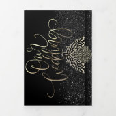 lujoso con decoración y brillo para boda dreifach gefaltete einladung (Cover)