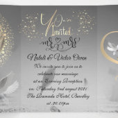 lujoso con decoración y brillo para boda dreifach gefaltete einladung (Innenseite Mitte)