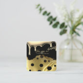 lujoso negro notas musicales personalizado quadratische visitenkarte (Stehend Vorderseite)