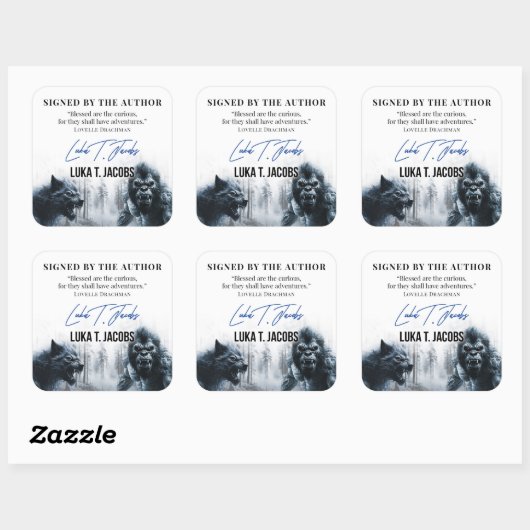 Luka T. Jacobs Author Namplate Cryptid - Aufkleber (Blatt)