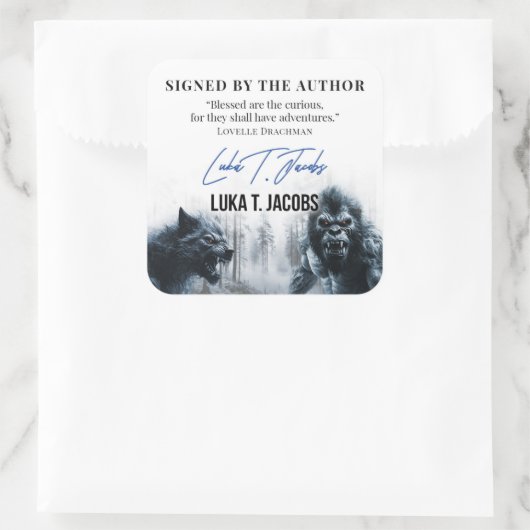 Luka T. Jacobs Author Namplate Cryptid - Aufkleber (Tasche)