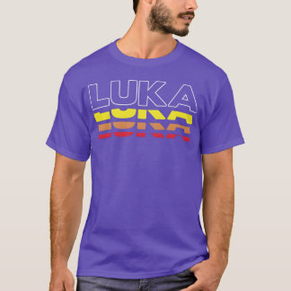 Luka Vorname Lustig Vintage Sonnenuntergang Luka v T-Shirt