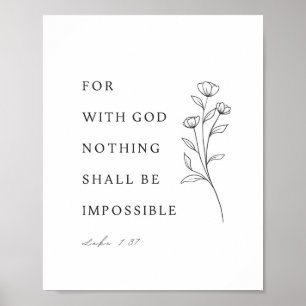 Lukas 1:37 Bibelvers Poster