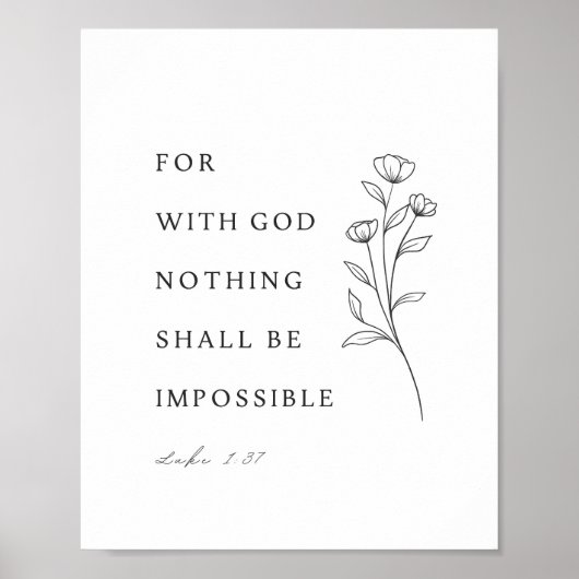 Lukas 1:37 Bibelvers Poster (Vorne)
