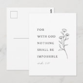 Lukas 1:37 Bibelvers Postkarte (Vorne/Hinten)