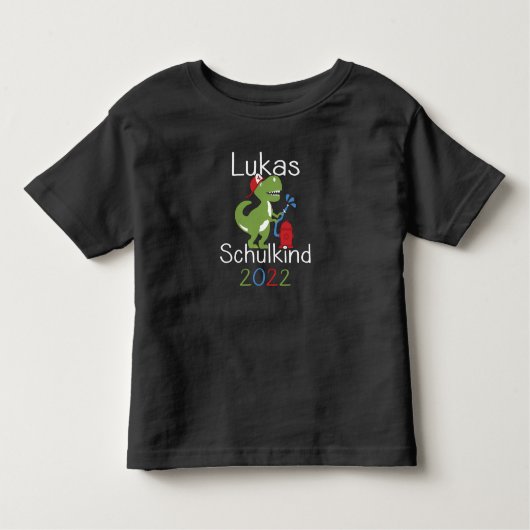 Lukas 2022 T-Rex Einschulung Erste Stufe 2022 Kleinkind T-shirt (Vorderseite)
