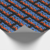 Lukas Vorname Name Graffiti blue orange Geschenkpapier (Ecke)