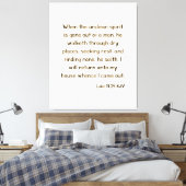 Luke 11:24 Bibelverse KJV Mauer Kunst Leinwanddruck (Insitu (Schlafzimmer))