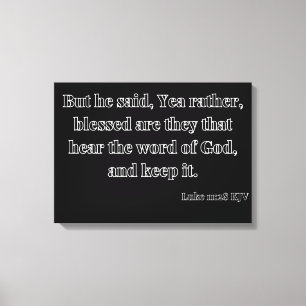 Luke 11:28 Bibel Verse KJV Mauer Kunst Leinwanddruck