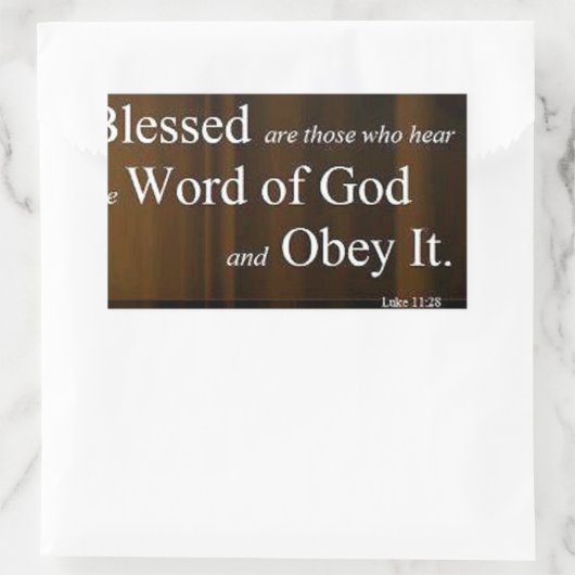 Luke 11:28 rechteckiger aufkleber (Tasche)